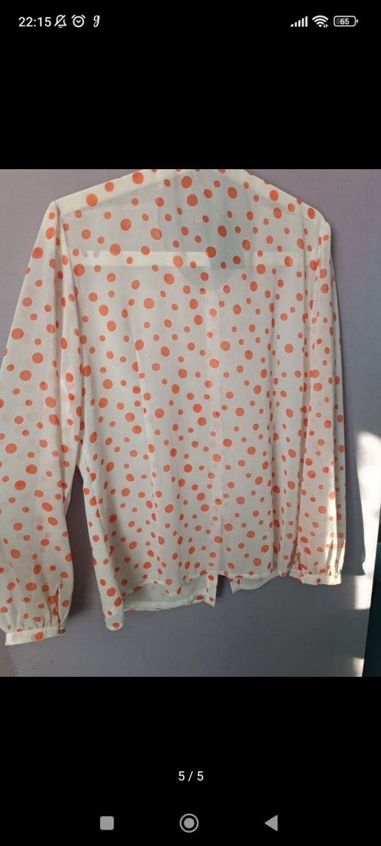 Puantiyeli şifon bluz - Görsel 5