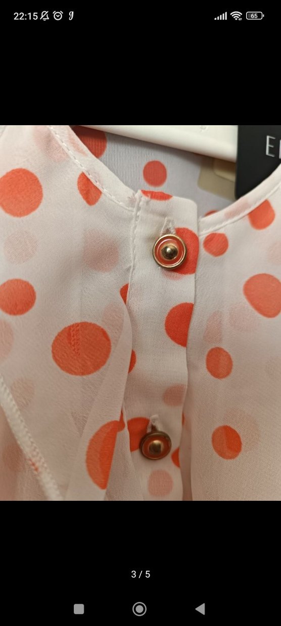 Puantiyeli şifon bluz - Görsel 4