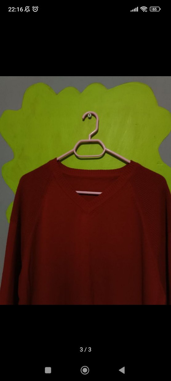 v yaka bordo kazak - Görsel 2