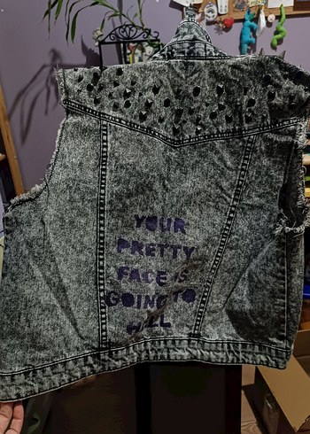 grunge punk kot yelek - Görsel 5