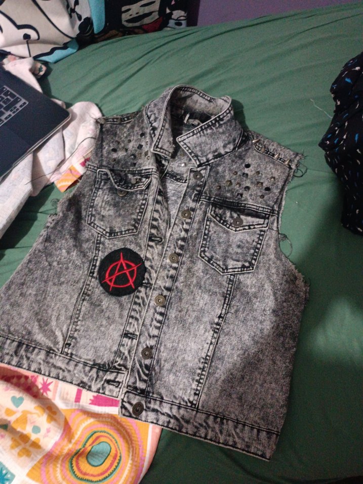 grunge punk kot yelek - Görsel 3