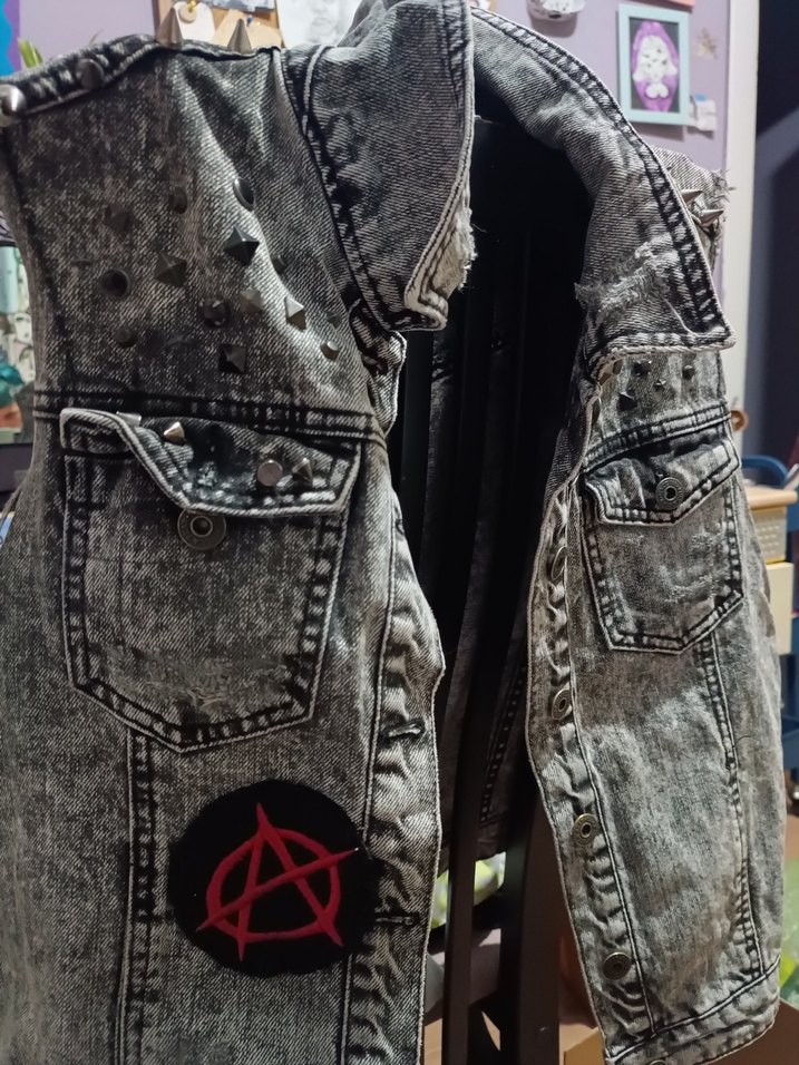 grunge punk kot yelek - Görsel 4