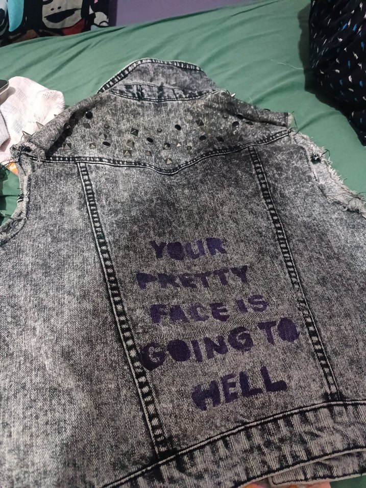 grunge punk kot yelek - Görsel 2