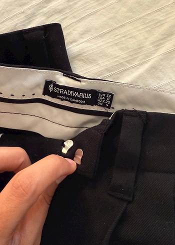 Stradivarius Siyah Kadın Midi Kumaş Pantolon