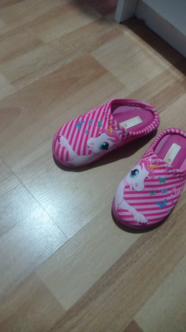 Kızlar için Pembe Zebra Desenli Sıcak Terlik - Görsel 3