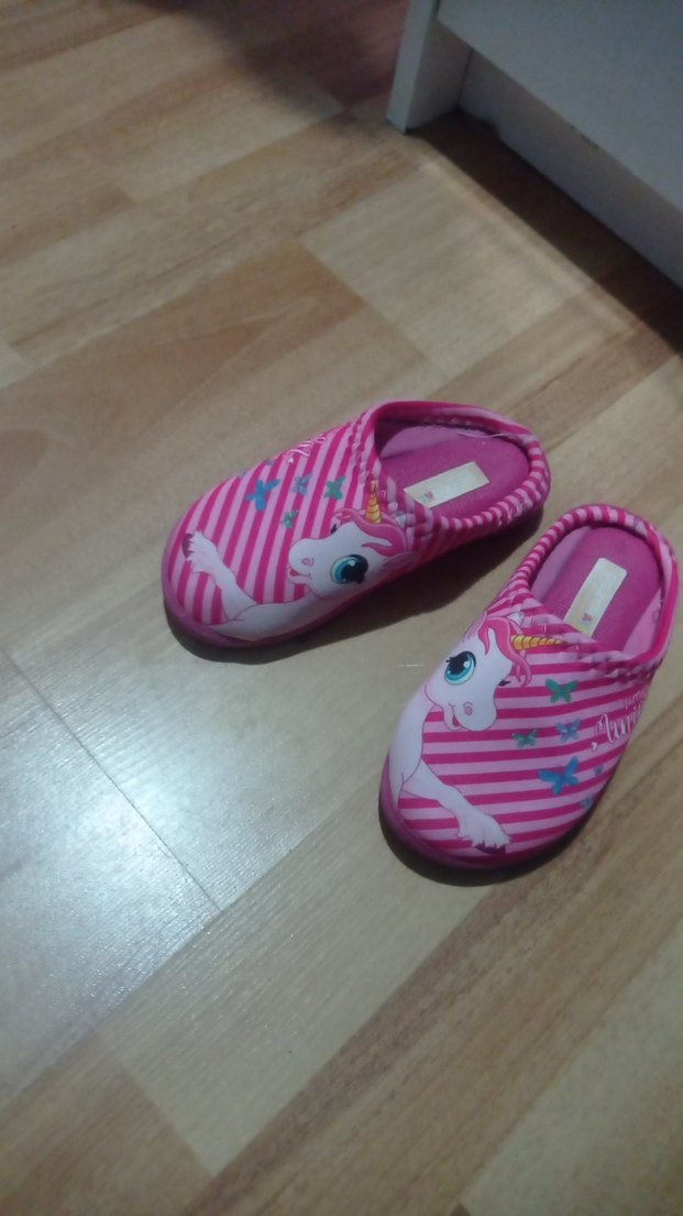 Kızlar için Pembe Zebra Desenli Sıcak Terlik - Görsel 2