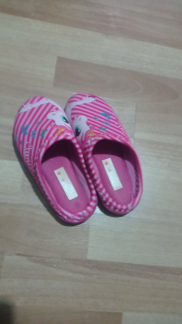 Kızlar için Pembe Zebra Desenli Sıcak Terlik - Görsel 4