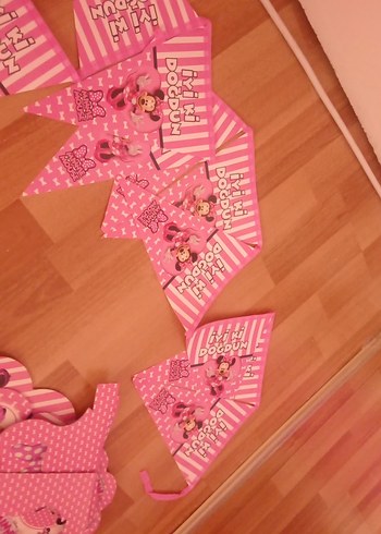 Pembe Minnie Mouse Parti Süsleri - Görsel 2
