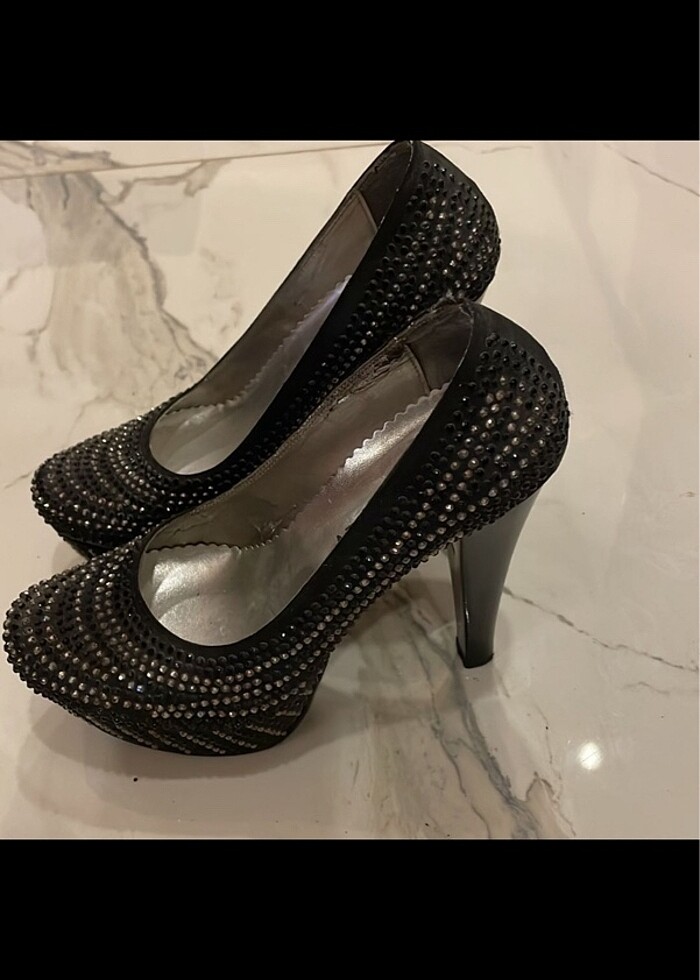 Siyah taşlı 36 no yeni ayakkabı - Görsel 3