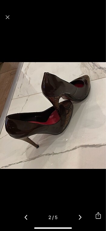 Leopar 36 no topuklu ayakkabı - Görsel 4