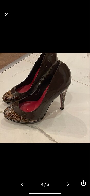 Leopar 36 no topuklu ayakkabı - Görsel 2