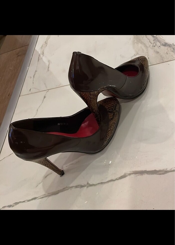 Leopar 36 no topuklu ayakkabı - Görsel 4