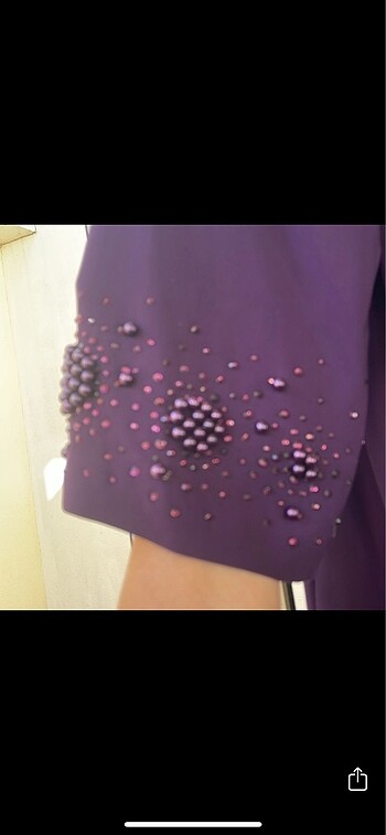 Mor göğüs ve kol boncuk 48 beden abıye - Görsel 5