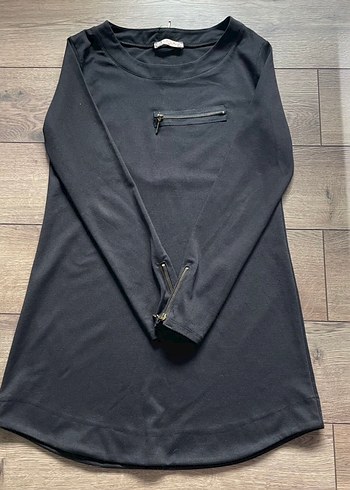 Siyah kumaş M beden Kadın Midi Tunik elbise - Görsel 5