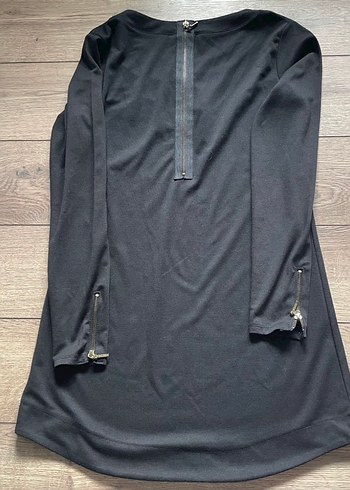 Siyah kumaş M beden Kadın Midi Tunik elbise - Görsel 4