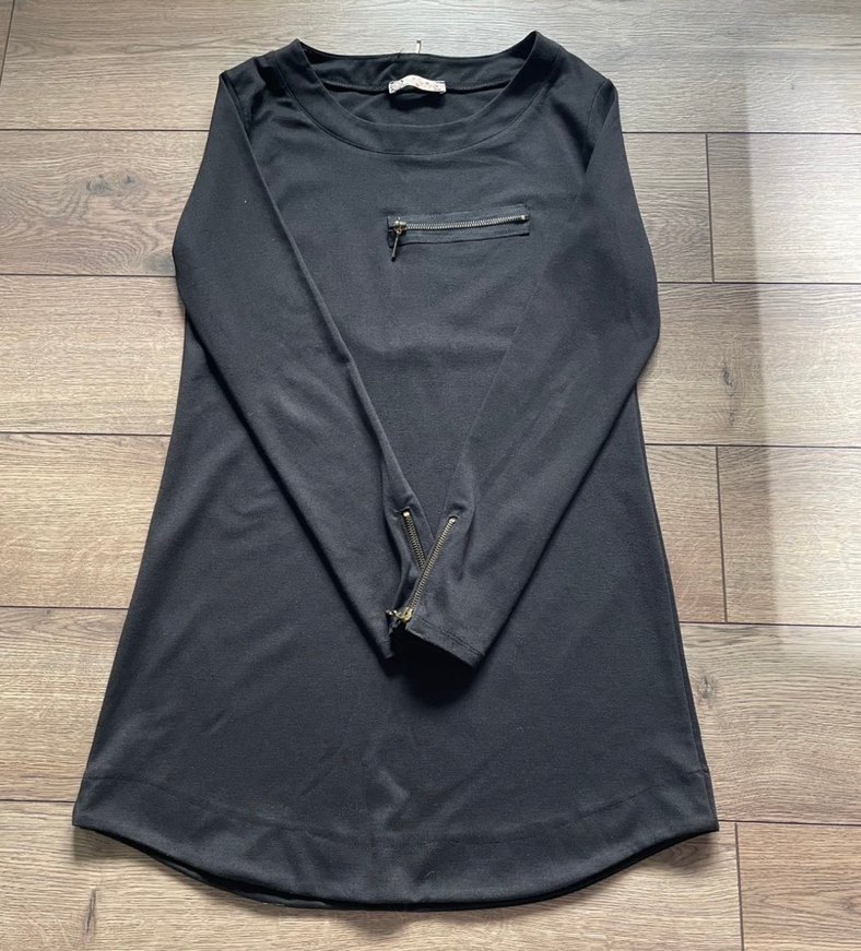 Siyah kumaş M beden Kadın Midi Tunik elbise - Görsel 5