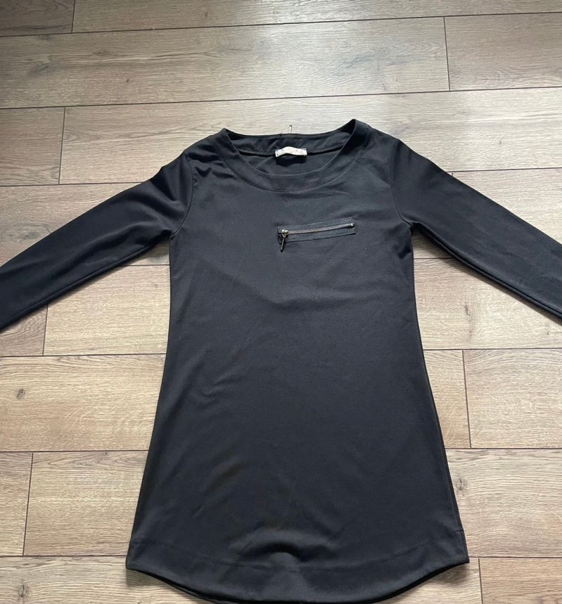 Siyah kumaş M beden Kadın Midi Tunik elbise - Görsel 3