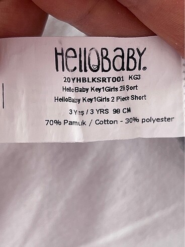 Hello baby kız çocuk 2 Li şort ( 3 yaş) - Görsel 5
