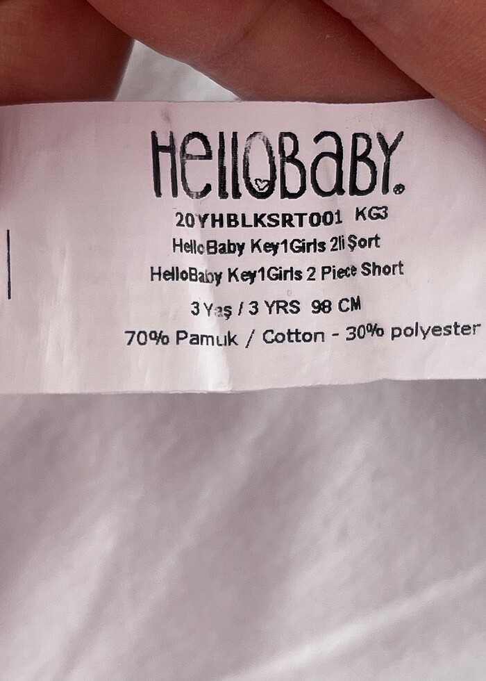 Hello baby kız çocuk 2 Li şort ( 3 yaş) - Görsel 5