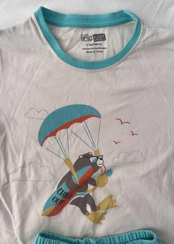 Hello baby 2 Li  erkek bebek şortlu takım - Görsel 3