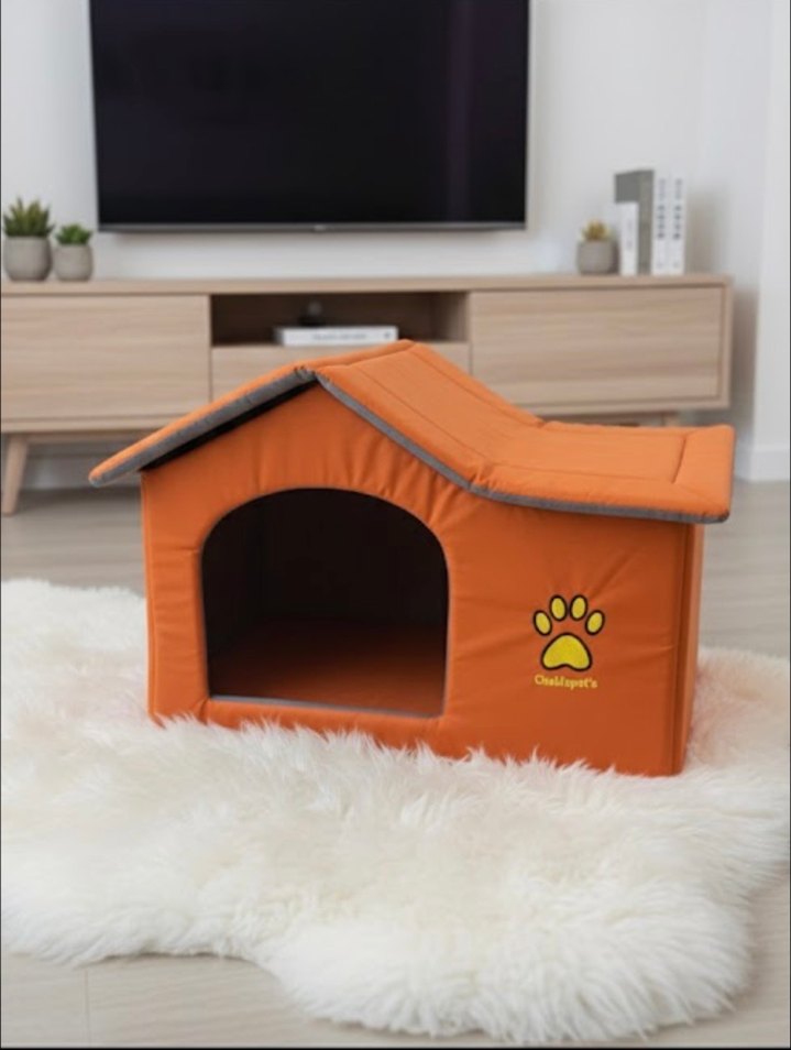 Turuncu Yumuşak Evcil Hayvan Yatağı. - Görsel 2