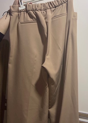 Bej Düğmeli Kadın Kumaş Pantolon - Görsel 3