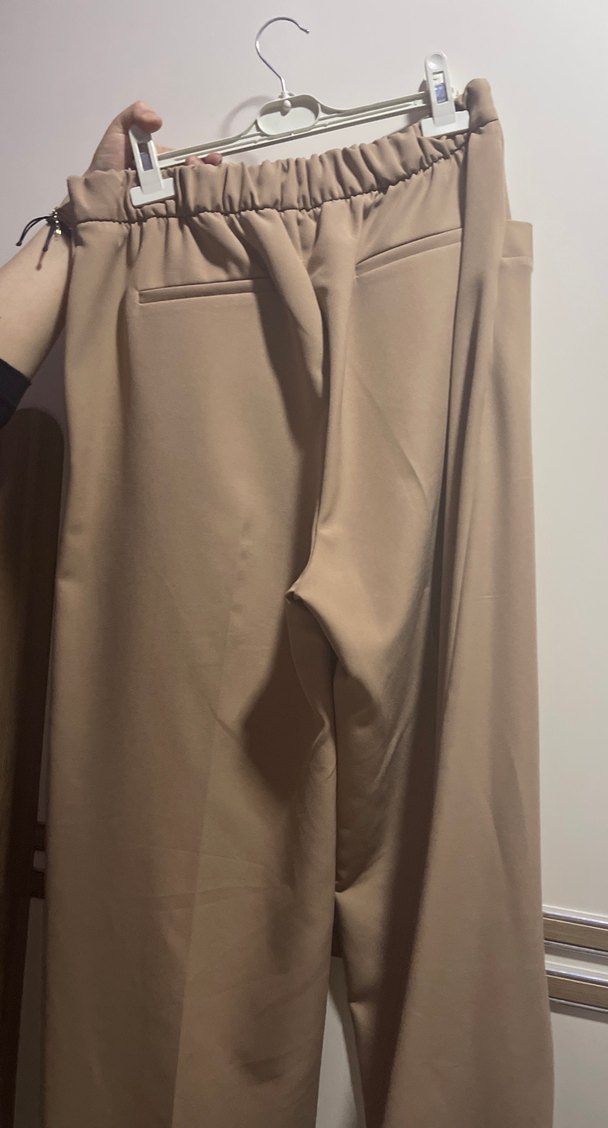 Bej Düğmeli Kadın Kumaş Pantolon - Görsel 3