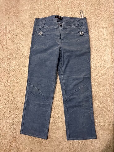 Mango mavi kadife pantolon 36 - Görsel 3