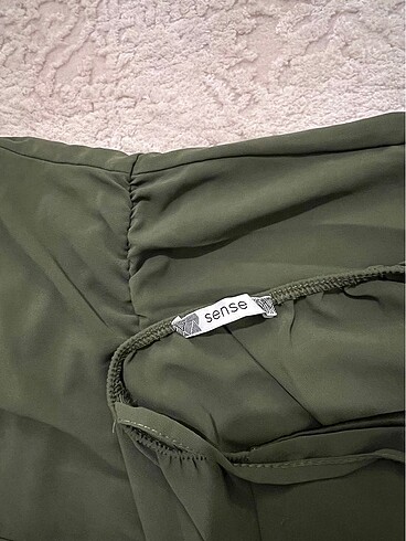 Sense S asker yeşili şort tulum - Görsel 5