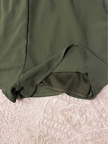 Sense S asker yeşili şort tulum - Görsel 6
