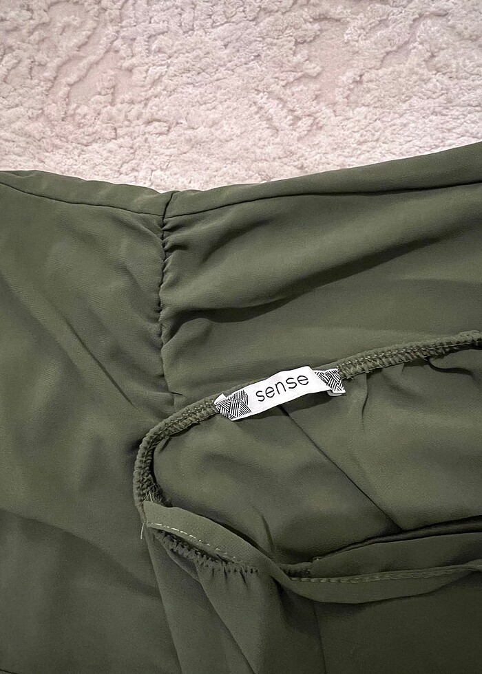 Sense S asker yeşili şort tulum - Görsel 5