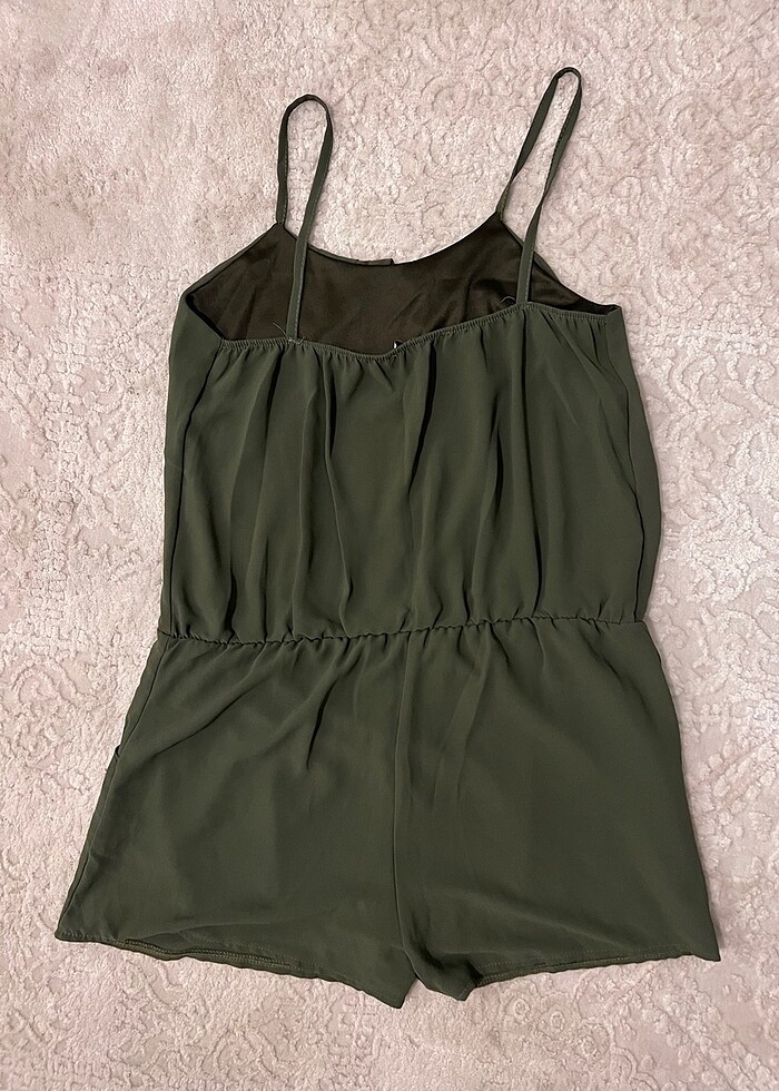 Sense S asker yeşili şort tulum - Görsel 3