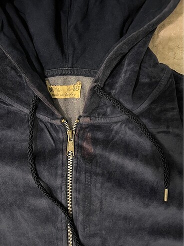 S/M beden lacivert kadife sweatshirt - Görsel 6