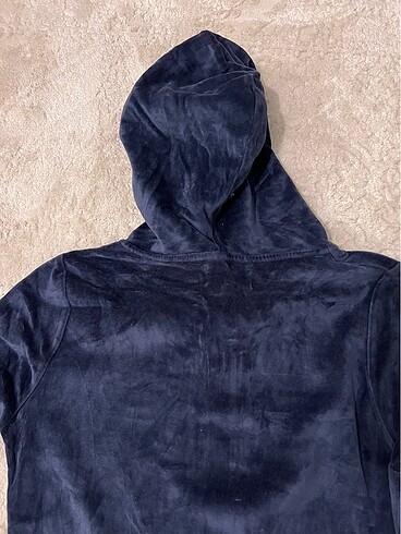 S/M beden lacivert kadife sweatshirt - Görsel 5