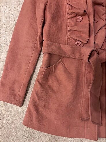 Koton 34 pembe kaşe mont - Görsel 5