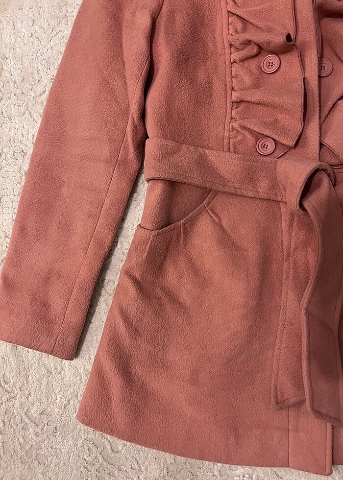 Koton 34 pembe kaşe mont - Görsel 5