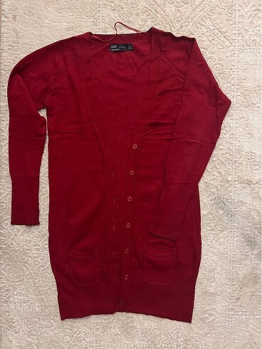 Zara M Bordo hırka - Görsel 5