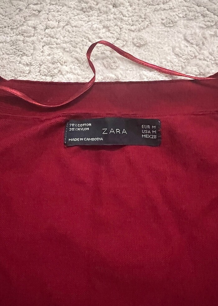 Zara M Bordo hırka - Görsel 4