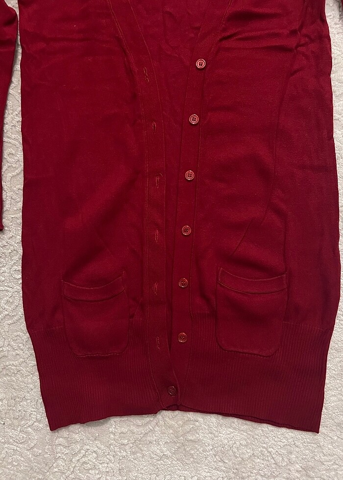 Zara M Bordo hırka - Görsel 2