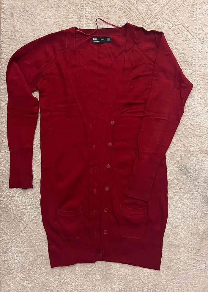 Zara M Bordo hırka - Görsel 5