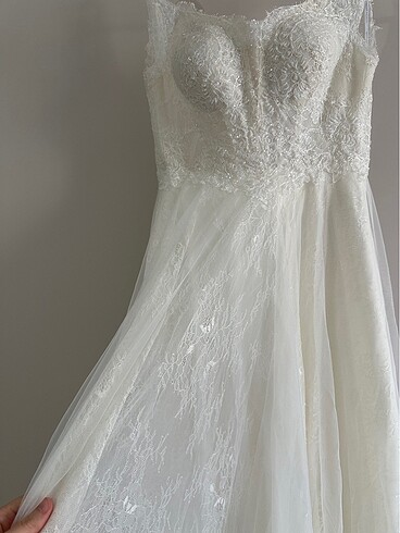 Fransız Dantel Nevin Şeker Gelinlik - Görsel 14