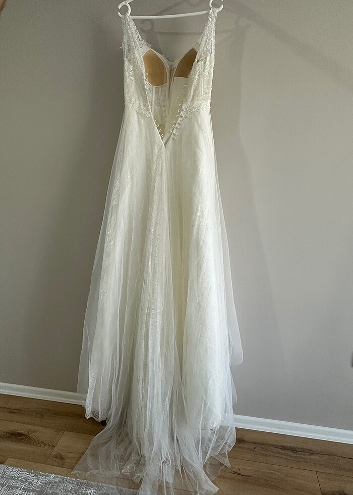 Fransız Dantel Nevin Şeker Gelinlik - Görsel 5