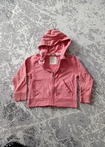 Kız Çocuk Pembe Fermuarlı Kapüşonlu Sweatshirt