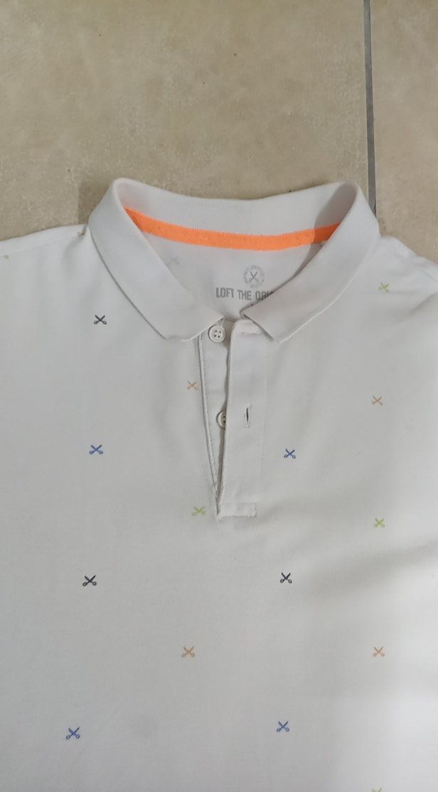 Gri Desenli Beyaz Erkek Polo Tişört - Görsel 3