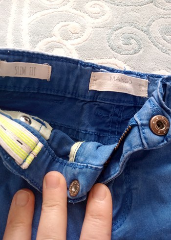 24-36 Ay Beden mavi Renk Mavi Erkek Kot Şort Kemerli Rahat Kesim