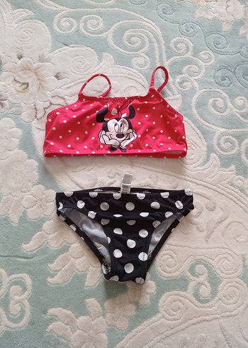 24-36 Ay Beden Kız Çocuk Minnie Mouse Baskılı Bikini