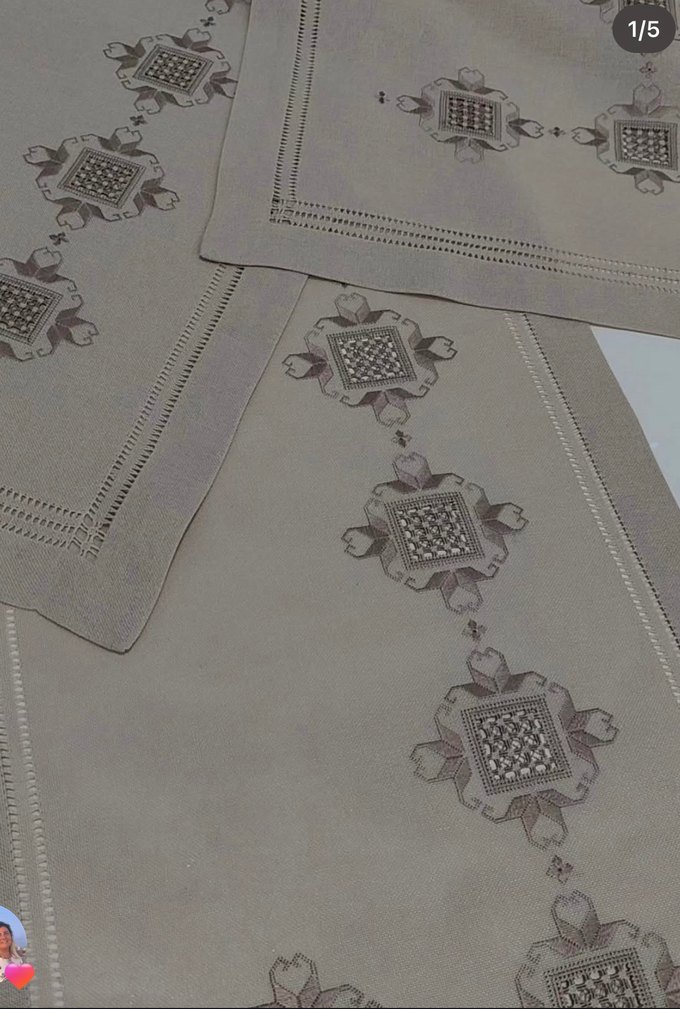 Açık kahve hardangez Nakışlı Klasik salon takımı - Görsel 3