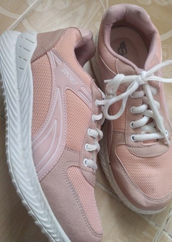 Sportive Pembe Bağcıklı Kadın Spor Ayakkabı