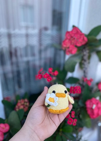 Sarı Örgü Peluş Oyuncak Ördek