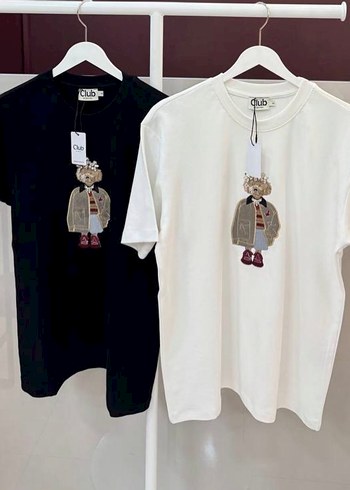 Siyah Baskılı Mini Street Wear Kadın Tişört - Görsel 2